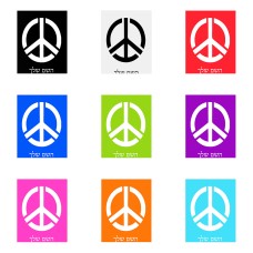 שלט אלומיניום גדול לחדר בעיצוב אישי עם השם שלך בעיצוב סמל השלום גודל השלט 20 × 25 ס"מ.