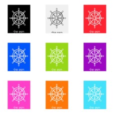 שלט אלומיניום גדול לחדר בעיצוב אישי עם השם שלך בעיצוב הגה - קפטן - ים גודל השלט 20 × 25 ס"מ.