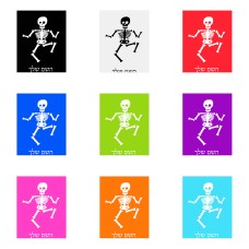 שלט אלומיניום גדול לחדר בעיצוב אישי עם השם שלך בעיצוב סקלטון גודל השלט 20 × 25 ס"מ.