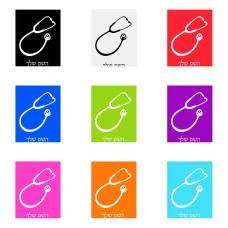 שלט אלומיניום גדול לחדר בעיצוב אישי עם השם שלך בעיצוב סטטוסקופ רופא גודל השלט 20 × 25 ס"מ.