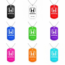 שרשרת דיסקיט מאלומיניום בעיצוב אישי עם השם שלך בעיצוב הונדה 2 גודל הדיסקיט 2.9 × 5 ס"מ