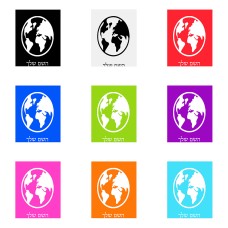 שלט אלומיניום גדול לחדר בעיצוב אישי עם השם שלך בעיצוב עולם גודל השלט 20 × 25 ס"מ.