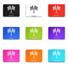 פד לעכבר בעיצוב אישי עם השם שלך בעיצוב דגל המירוץ גודל הפד 22 × 18 ס"מ