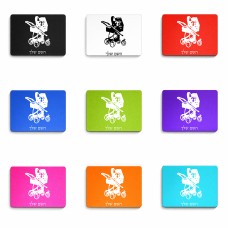 פד לעכבר בעיצוב אישי עם השם שלך בעיצוב עגלת תינוק גודל הפד 22 × 18 ס"מ