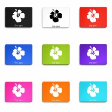 פד לעכבר בעיצוב אישי עם השם שלך בעיצוב פרח היביסקוס גודל הפד 22 × 18 ס"מ