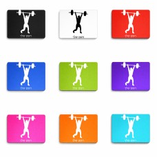 פד לעכבר בעיצוב אישי עם השם שלך בעיצוב הרמת משקולות גודל הפד 22 × 18 ס"מ