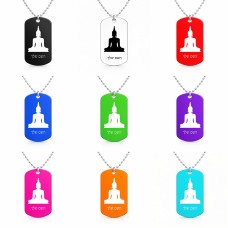 שרשרת דיסקיט מאלומיניום בעיצוב אישי עם השם שלך בעיצוב בודה גודל הדיסקיט 2.9 × 5 ס"מ