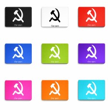 פד לעכבר בעיצוב אישי עם השם שלך בעיצוב פטיש ומגל גודל הפד 22 × 18 ס"מ