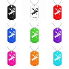 שרשרת דיסקיט מאלומיניום בעיצוב אישי עם השם שלך בעיצוב מעצב שיער גודל הדיסקיט 2.9 × 5 ס"מ