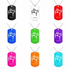 שרשרת דיסקיט מאלומיניום בעיצוב אישי עם השם שלך בעיצוב שחקן ביליארד גודל הדיסקיט 2.9 × 5 ס"מ