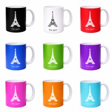 ספל תה \ קפה בעיצוב אישי עם השם שלך בעיצוב מגדל אייפל גודל הספל 325 מ"ל