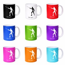 ספל תה \ קפה בעיצוב אישי עם השם שלך בעיצוב לוחם סייף גודל הספל 325 מ"ל