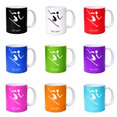 ספל תה \ קפה בעיצוב אישי עם השם שלך בעיצוב סקי אולימפי גודל הספל 325 מ"ל