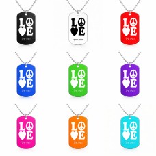 שרשרת דיסקיט מאלומיניום בעיצוב אישי עם השם שלך בעיצוב אהבה גודל הדיסקיט 2.9 × 5 ס"מ