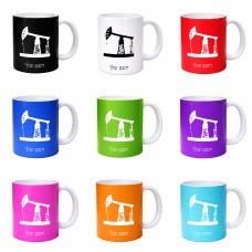 ספל תה \ קפה בעיצוב אישי עם השם שלך בעיצוב באר נפט גודל הספל 325 מ"ל