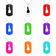 שרשרת דיסקיט מאלומיניום בעיצוב אישי עם השם שלך בעיצוב נסיכה גודל הדיסקיט 2.9 × 5 ס"מ