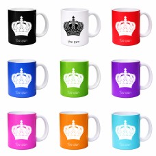 ספל תה \ קפה בעיצוב אישי עם השם שלך בעיצוב כתר מלכותי גודל הספל 325 מ"ל