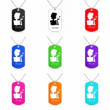 שרשרת דיסקיט מאלומיניום בעיצוב אישי עם השם שלך בעיצוב אהבת נשים גודל הדיסקיט 2.9 × 5 ס"מ