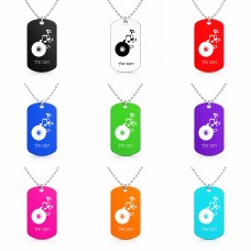 שרשרת דיסקיט מאלומיניום בעיצוב אישי עם השם שלך בעיצוב תקליטור - אזור מוזיקה גודל הדיסקיט 2.9 × 5 ס"מ