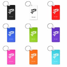 מחזיק מפתחות בצורת מלבן בעיצוב אישי עם השם שלך בעיצוב לדוג גודל המחזיק 6 × 4 ס"מ