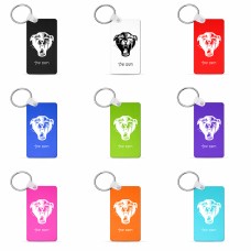 מחזיק מפתחות בצורת מלבן בעיצוב אישי עם השם שלך בעיצוב פני פנטרה גודל המחזיק 6 × 4 ס"מ