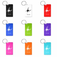 מחזיק מפתחות בצורת מלבן בעיצוב אישי עם השם שלך בעיצוב עכביש גודל המחזיק 6 × 4 ס"מ