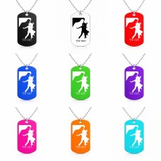 שרשרת דיסקיט מאלומיניום בעיצוב אישי עם השם שלך בעיצוב אישה רוקדת עם גבר גודל הדיסקיט 2.9 × 5 ס"מ