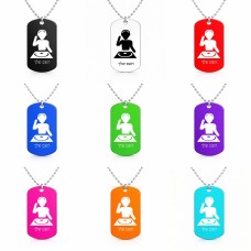 שרשרת דיסקיט מאלומיניום בעיצוב אישי עם השם שלך בעיצוב אזור מוזיקה של די ג'יי גודל הדיסקיט 2.9 × 5 ס"מ