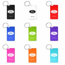 מחזיק מפתחות בצורת מלבן בעיצוב אישי עם השם שלך בעיצוב לחצות גודל המחזיק 6 × 4 ס"מ