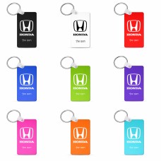 מחזיק מפתחות בצורת מלבן בעיצוב אישי עם השם שלך בעיצוב הונדה 2 גודל המחזיק 6 × 4 ס"מ