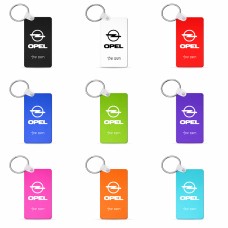 מחזיק מפתחות בצורת מלבן בעיצוב אישי עם השם שלך בעיצוב אופל גודל המחזיק 6 × 4 ס"מ