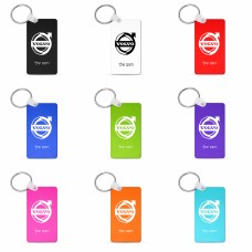 מחזיק מפתחות בצורת מלבן בעיצוב אישי עם השם שלך בעיצוב וולוו גודל המחזיק 6 × 4 ס"מ