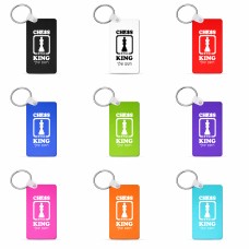 מחזיק מפתחות בצורת מלבן בעיצוב אישי עם השם שלך בעיצוב שחמט גודל המחזיק 6 × 4 ס"מ