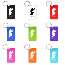 מחזיק מפתחות בצורת מלבן בעיצוב אישי עם השם שלך בעיצוב שחקן כאב כדור גודל המחזיק 6 × 4 ס"מ