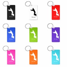 מחזיק מפתחות בצורת מלבן בעיצוב אישי עם השם שלך בעיצוב פארקורינג גודל המחזיק 6 × 4 ס"מ