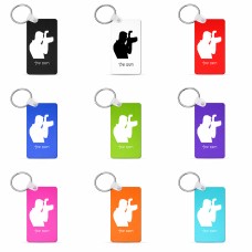 מחזיק מפתחות בצורת מלבן בעיצוב אישי עם השם שלך בעיצוב צלם - גברים גודל המחזיק 6 × 4 ס"מ