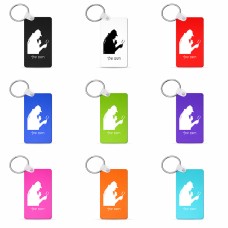 מחזיק מפתחות בצורת מלבן בעיצוב אישי עם השם שלך בעיצוב בתים של שרלוק גודל המחזיק 6 × 4 ס"מ