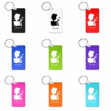 מחזיק מפתחות בצורת מלבן בעיצוב אישי עם השם שלך בעיצוב אהבת נשים גודל המחזיק 6 × 4 ס"מ