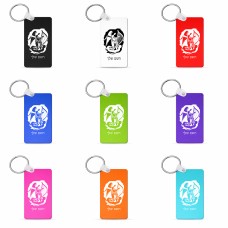 מחזיק מפתחות בצורת מלבן בעיצוב אישי עם השם שלך בעיצוב אנג'ל מוזיקלי גודל המחזיק 6 × 4 ס"מ