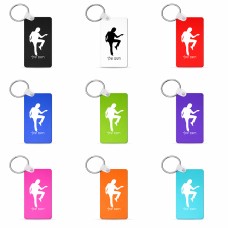 מחזיק מפתחות בצורת מלבן בעיצוב אישי עם השם שלך בעיצוב רקדן גודל המחזיק 6 × 4 ס"מ