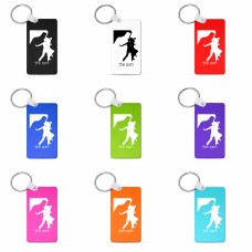 מחזיק מפתחות בצורת מלבן בעיצוב אישי עם השם שלך בעיצוב אישה רוקדת עם גבר גודל המחזיק 6 × 4 ס"מ