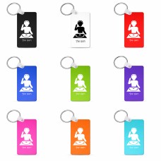 מחזיק מפתחות בצורת מלבן בעיצוב אישי עם השם שלך בעיצוב אזור מוזיקה של די ג'יי גודל המחזיק 6 × 4 ס"מ