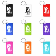 מחזיק מפתחות בצורת מלבן בעיצוב אישי עם השם שלך בעיצוב מזלות - דלי גודל המחזיק 6 × 4 ס"מ