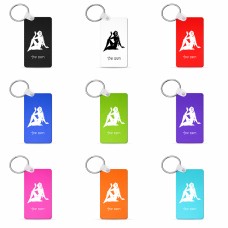 מחזיק מפתחות בצורת מלבן בעיצוב אישי עם השם שלך בעיצוב מזלות - בתולה גודל המחזיק 6 × 4 ס"מ