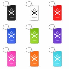 מחזיק מפתחות בצורת מלבן בעיצוב אישי עם השם שלך בעיצוב כדור בסיס גודל המחזיק 6 × 4 ס"מ