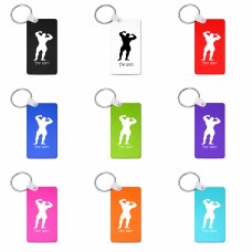 מחזיק מפתחות בצורת מלבן בעיצוב אישי עם השם שלך בעיצוב פיתוח גוף גודל המחזיק 6 × 4 ס"מ