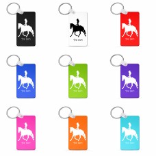 מחזיק מפתחות בצורת מלבן בעיצוב אישי עם השם שלך בעיצוב קאוגירל - אישה גודל המחזיק 6 × 4 ס"מ