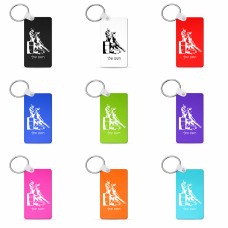 מחזיק מפתחות בצורת מלבן בעיצוב אישי עם השם שלך בעיצוב קאוגירל גודל המחזיק 6 × 4 ס"מ