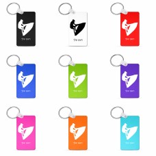 מחזיק מפתחות בצורת מלבן בעיצוב אישי עם השם שלך בעיצוב אופנוע ים גודל המחזיק 6 × 4 ס"מ