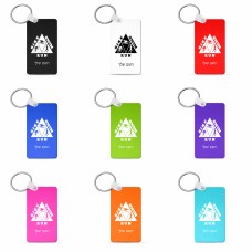 מחזיק מפתחות בצורת מלבן בעיצוב אישי עם השם שלך בעיצוב טריאתלון גודל המחזיק 6 × 4 ס"מ